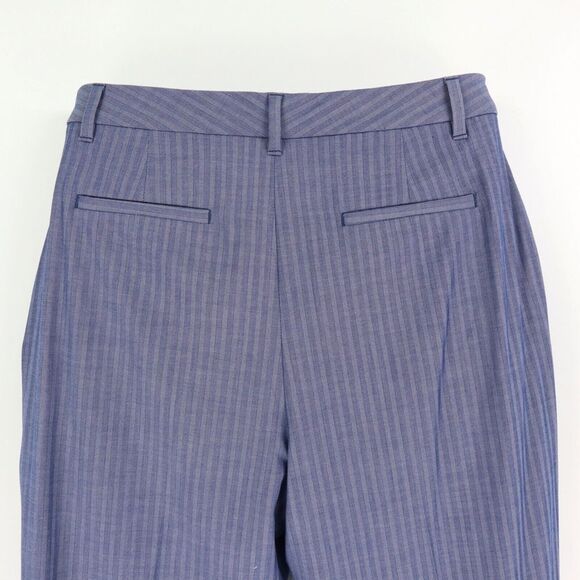 Banana Republic Dress‎ Pants Pleated Tapered Womens 12 Blue Herringbone Pockets - Picture 3 of 7